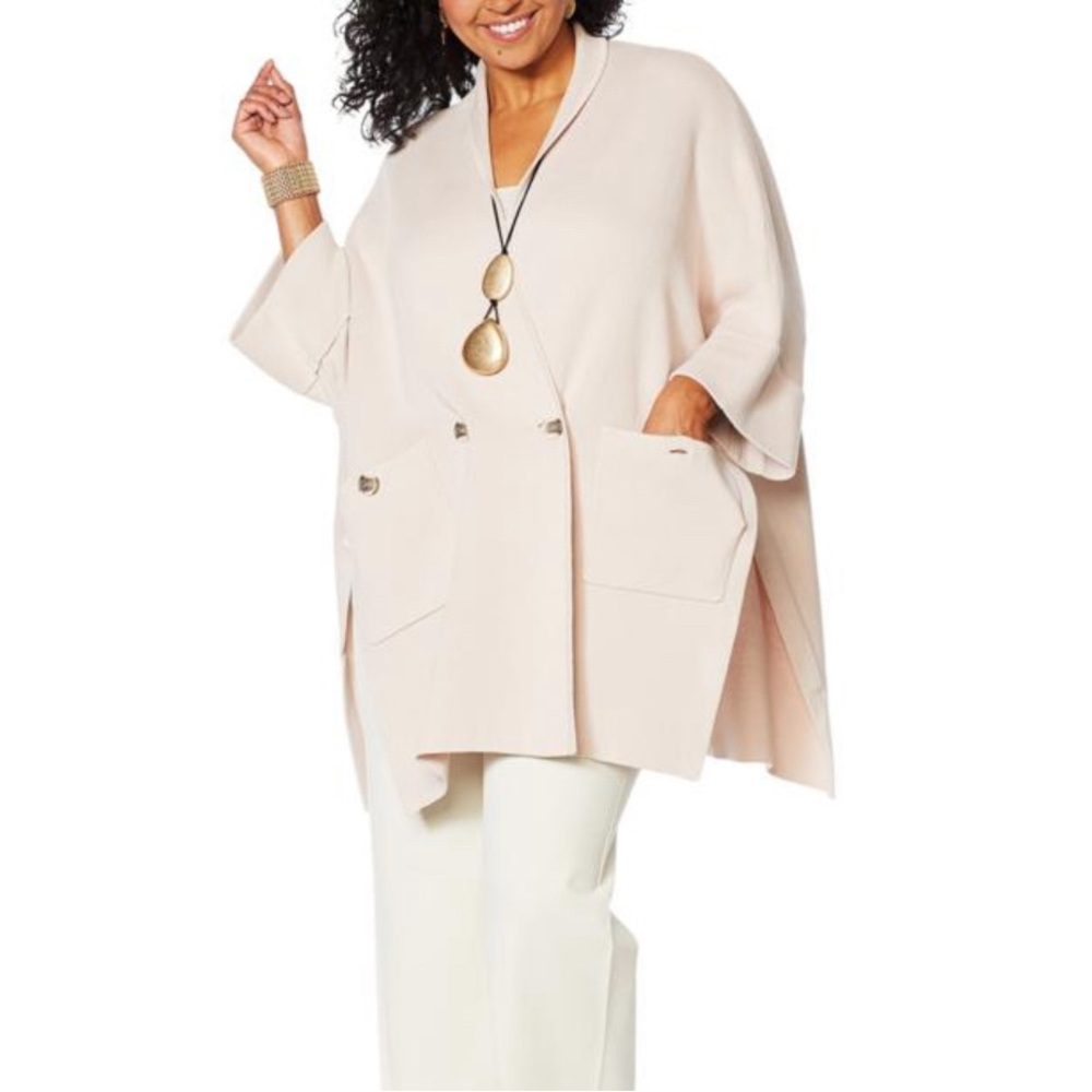 MARLA WYNNE  OVERSIZED  LIGHT PINK KIMONO/SWEATER SIZE S - Picture 2 of 6
